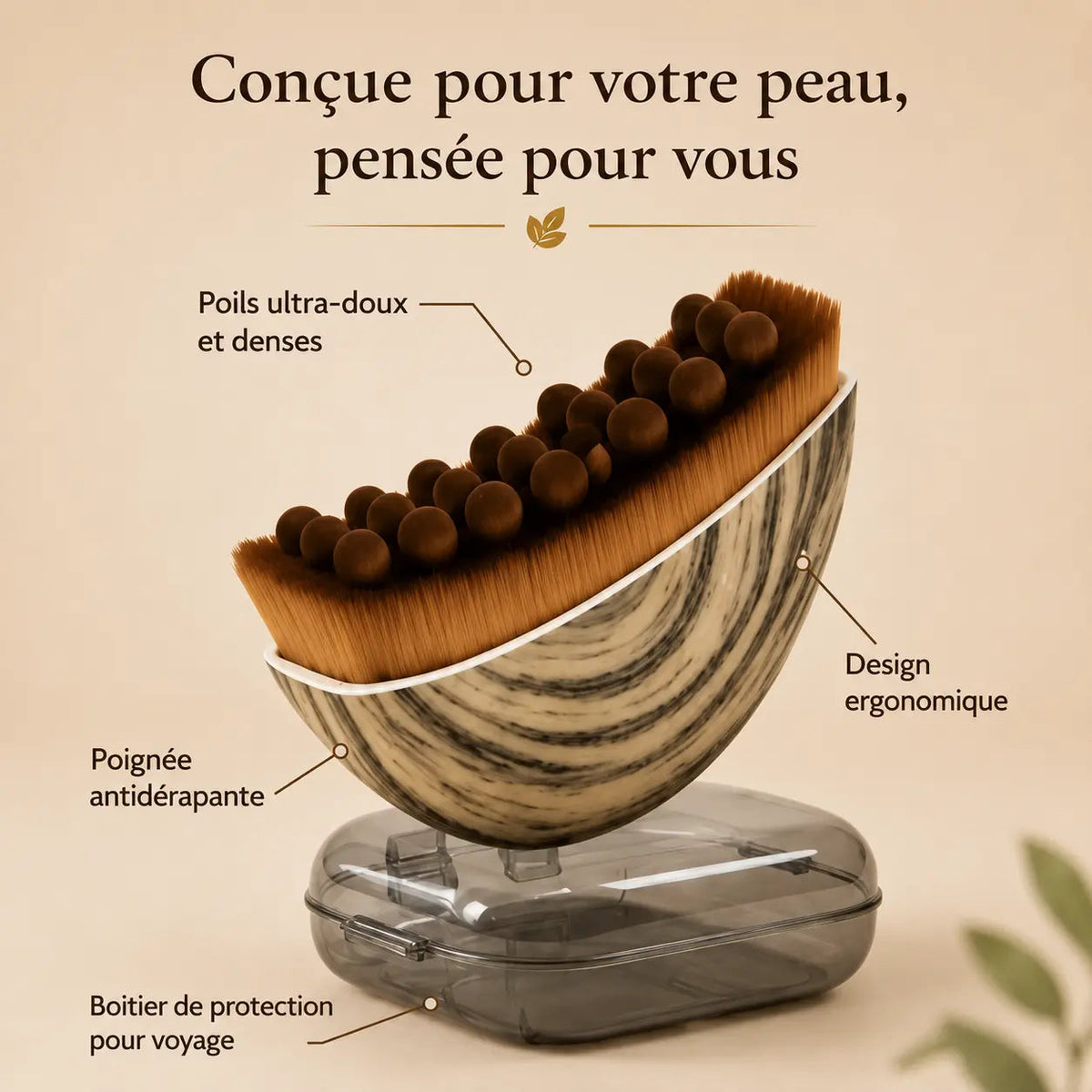 Brosse de Drainage Lymphatique Visage