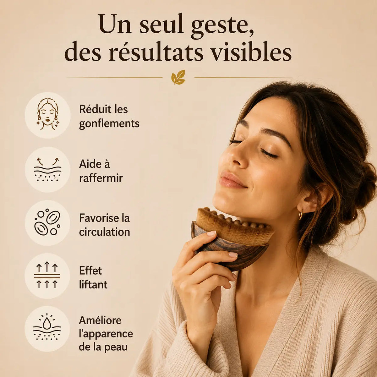 Brosse de Drainage Lymphatique Visage